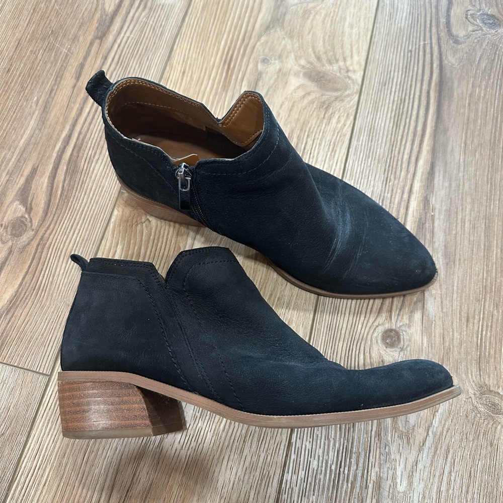 Franco Sarto Suede Black Ankle Booties